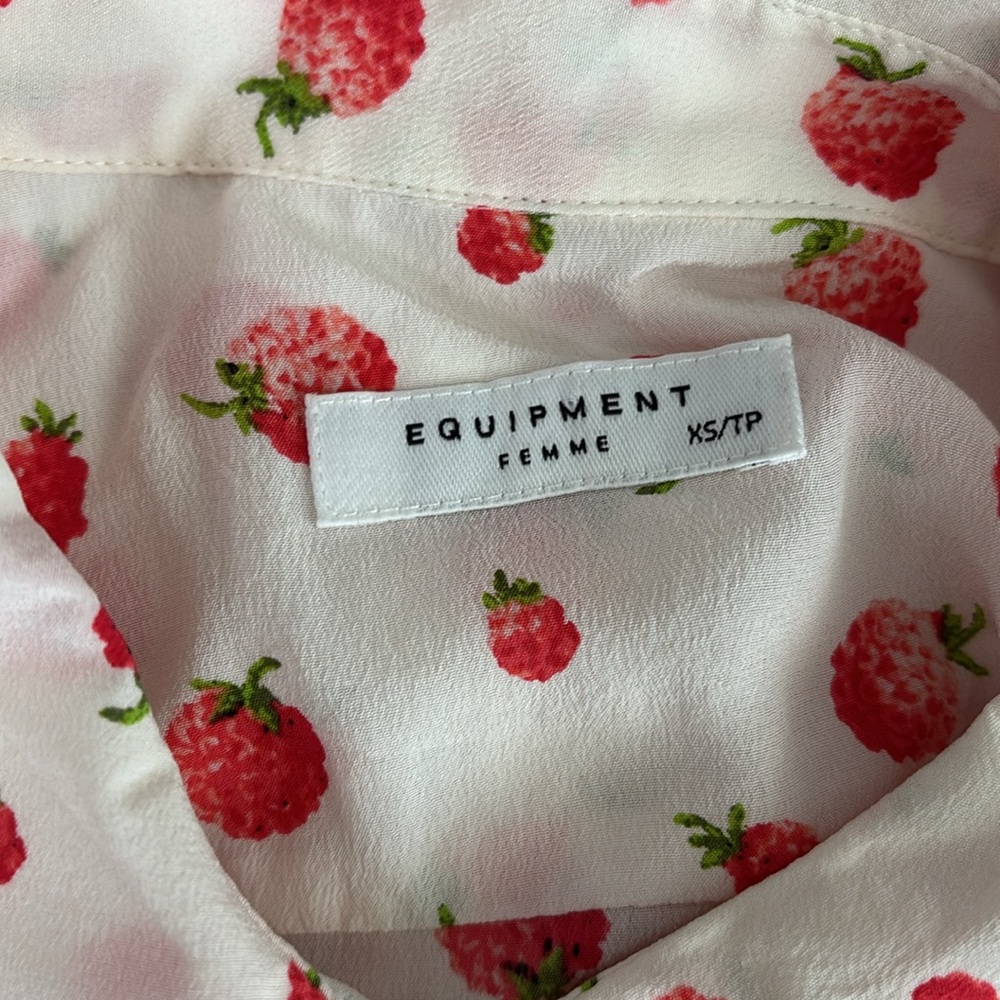 Equipment Reese Raspberry Print Silk Blouse - Picture 5 of 15